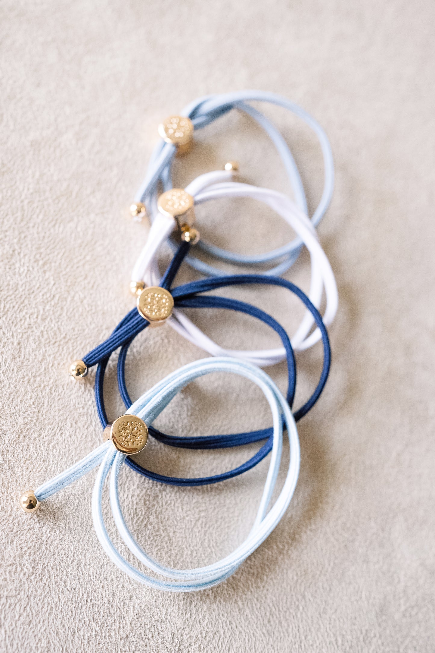 Skinny Hair Tie Set - Gameday Blue