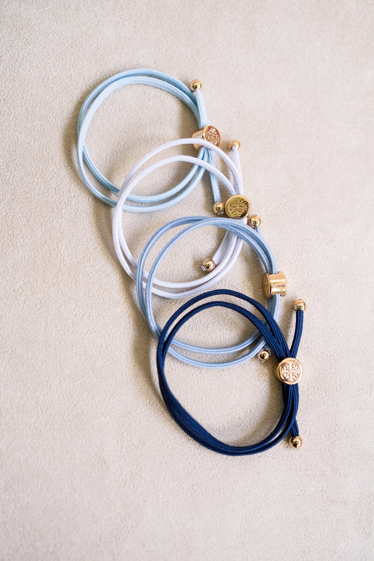 Skinny Hair Tie Set - Gameday Blue