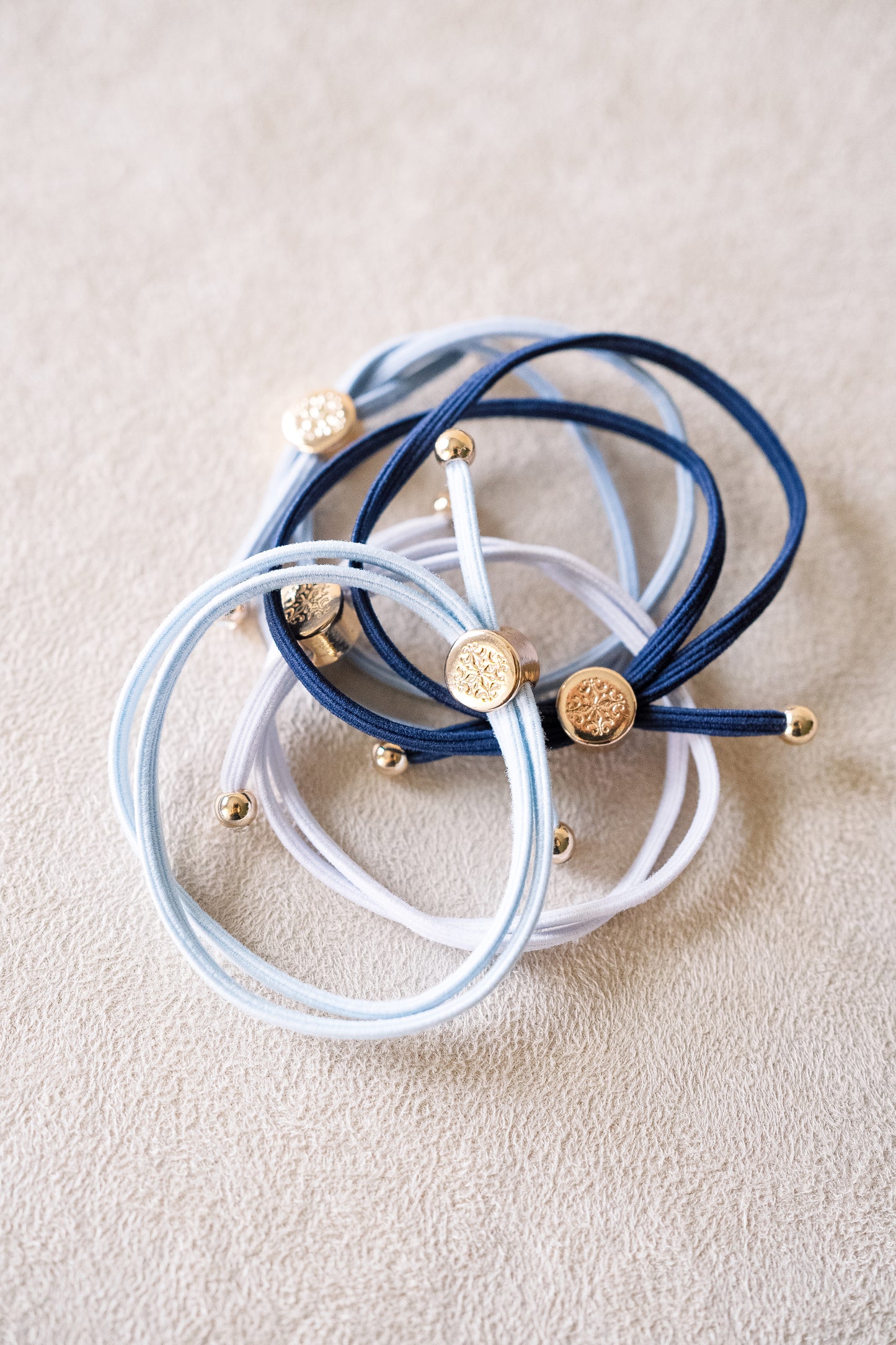 Skinny Hair Tie Set - Gameday Blue