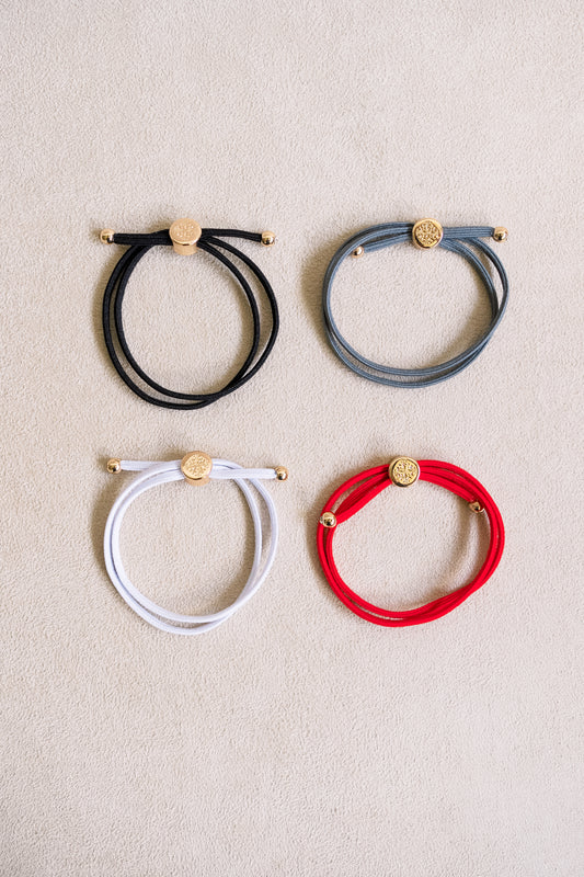 Skinny Hair Tie Set - Gameday Red