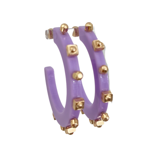 Solid Jewel Hoop - Lavender