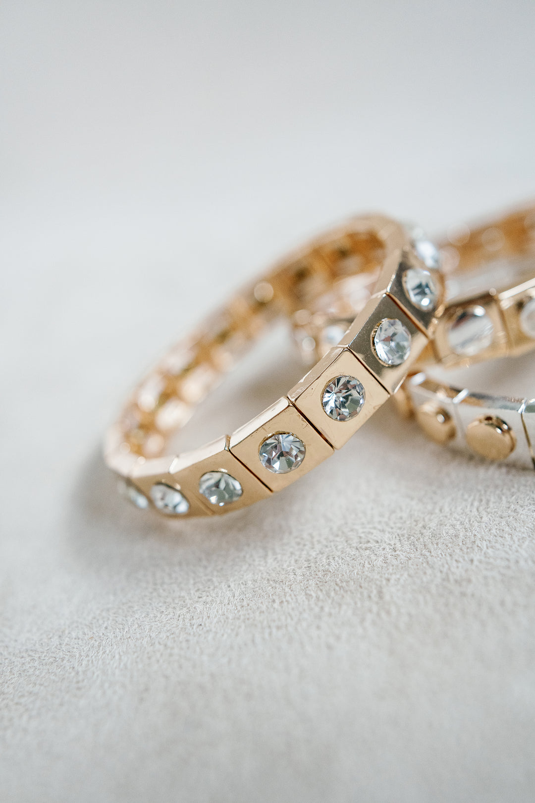Gold Enamel Bracelet with Gold RhineStone Detail 