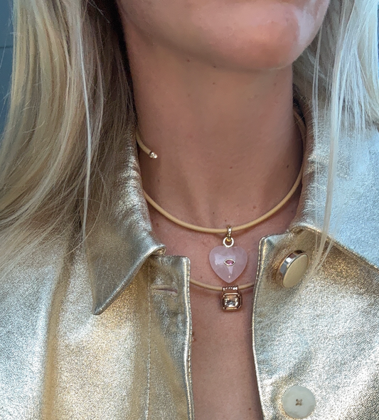 Rose Quartz Cord Necklace