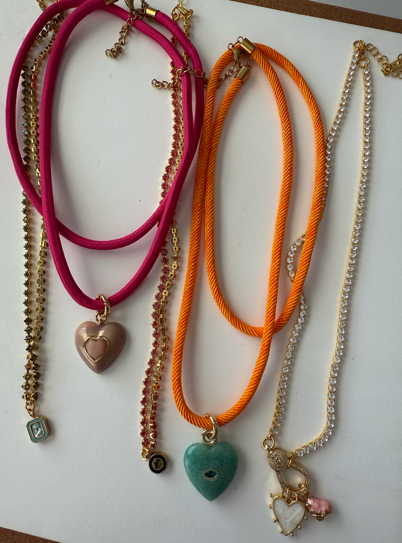 Pink Rope Cord Necklace