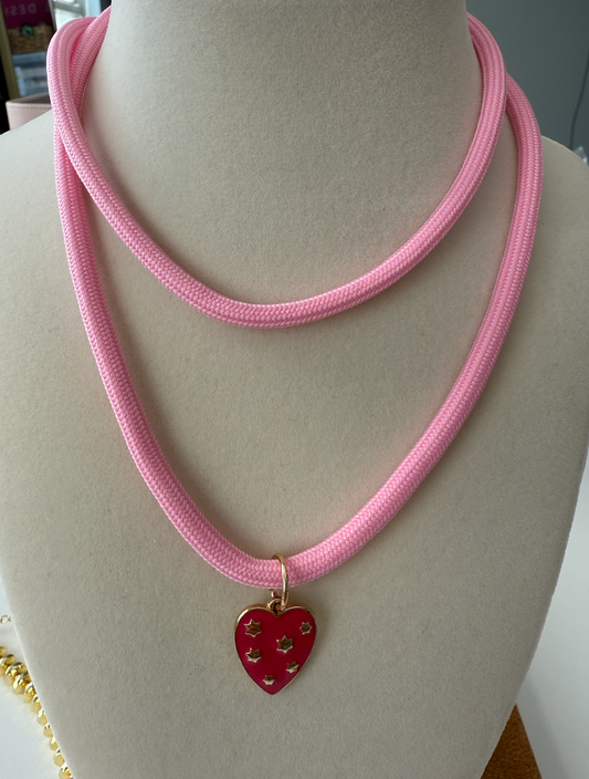 Think Pink Rope Cord Necklace