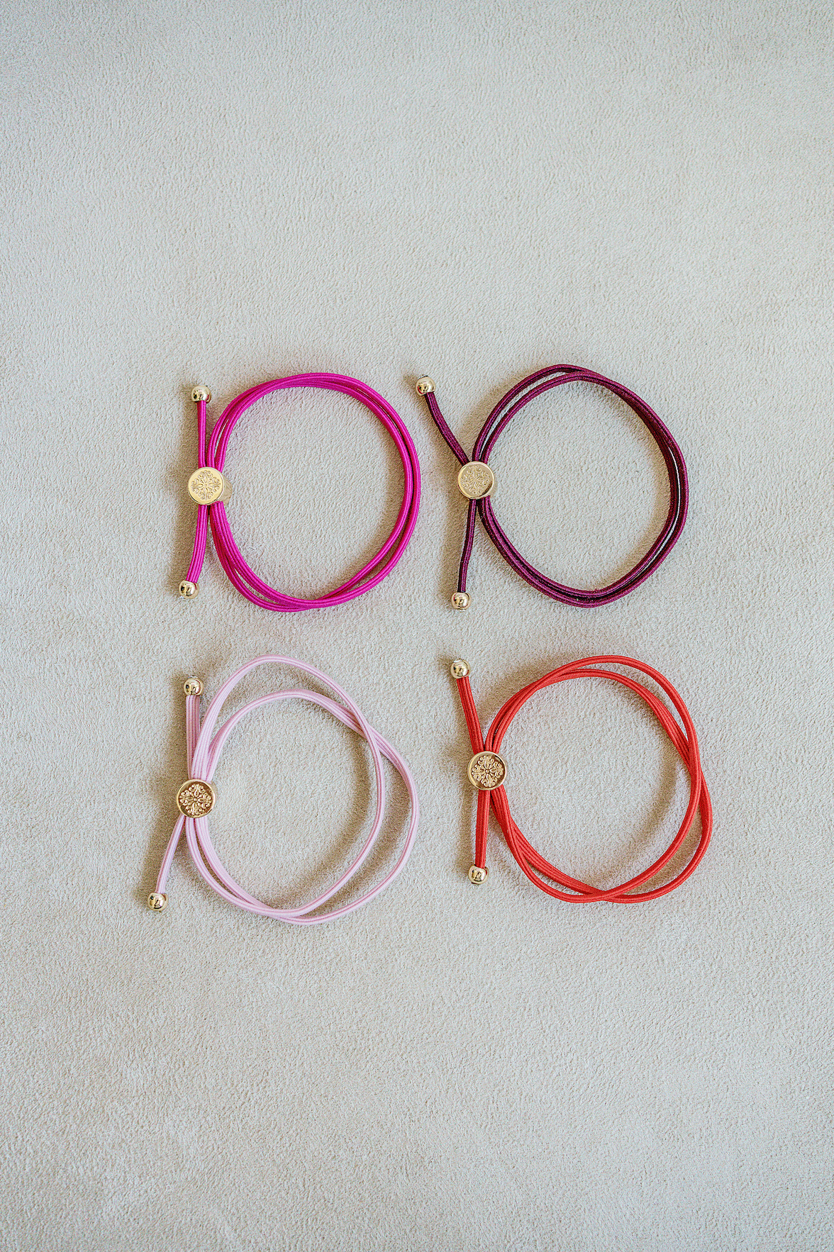 Skinny Hair Tie Set Sold as a set of four - cupid color valentine's day