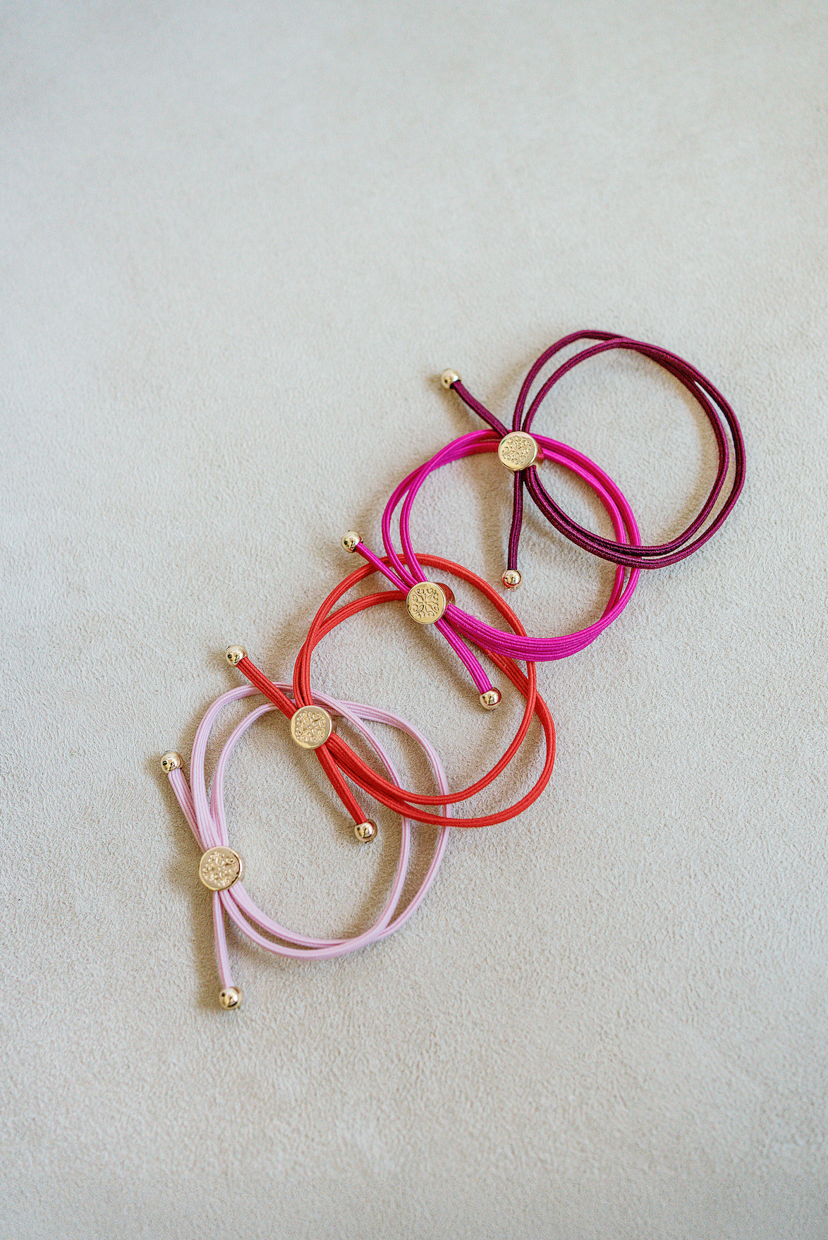 Skinny Hair Tie Set Sold as a set of four - cupid color valentine's day