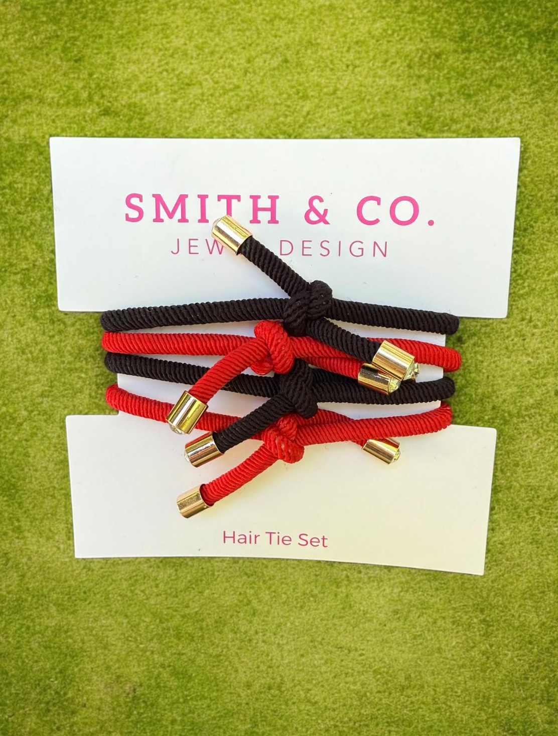 Original Smith & Co. Hair Tie Set - Red / Black