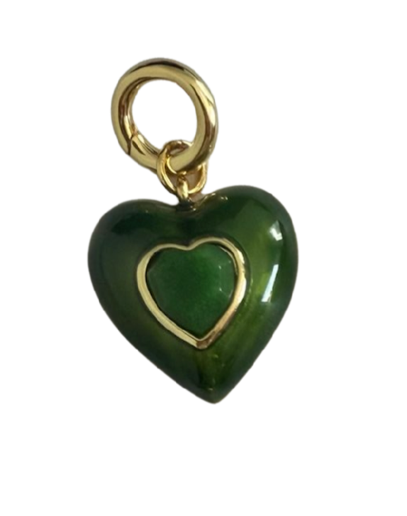 Heart Leather Cord Necklace - Navy