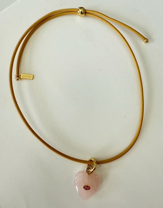 Rose Quartz Cord Necklace
