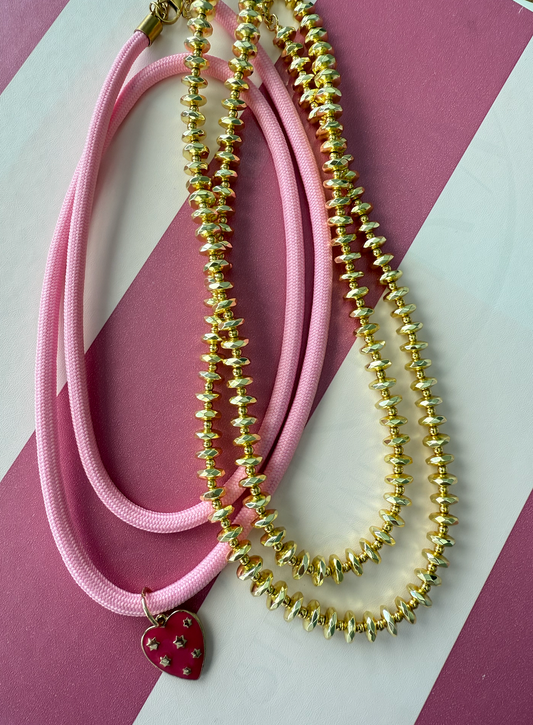 Think Pink Rope Cord Necklace