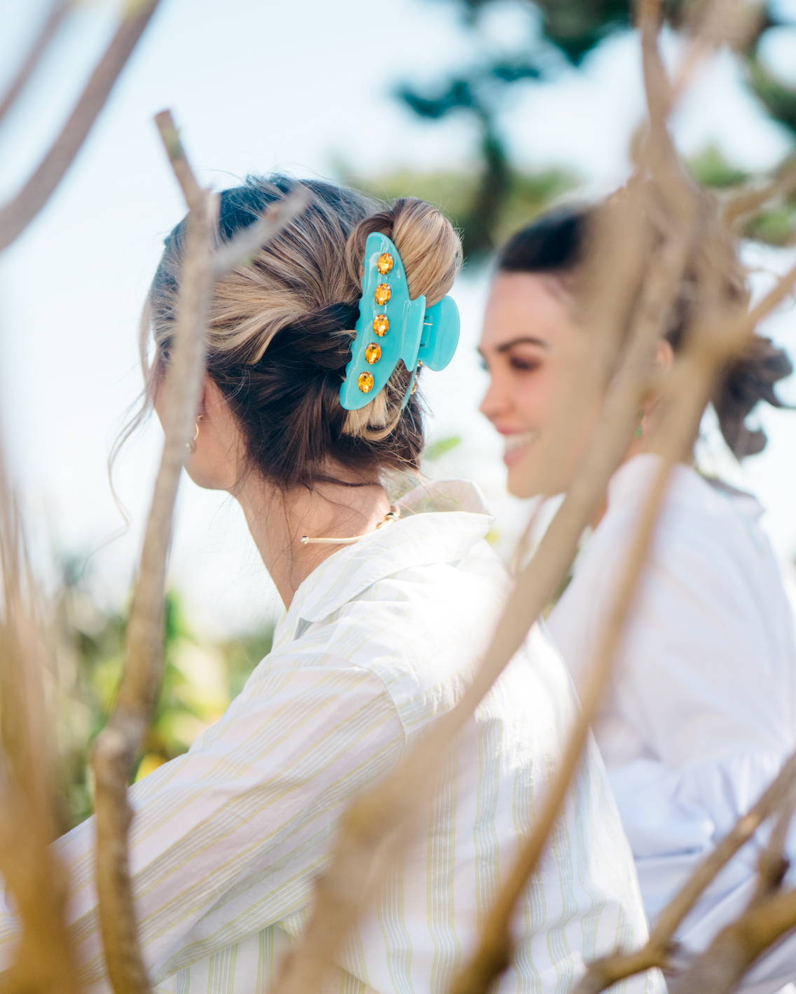 Sea Glass Hair Claw - Blue