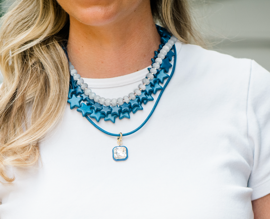 Aurora Pendant Necklace - Navy