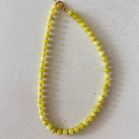 Sea Glass Necklace - Chartreuse