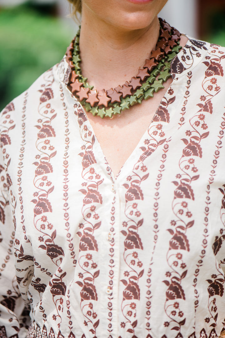 Star Necklace - Large - Brown