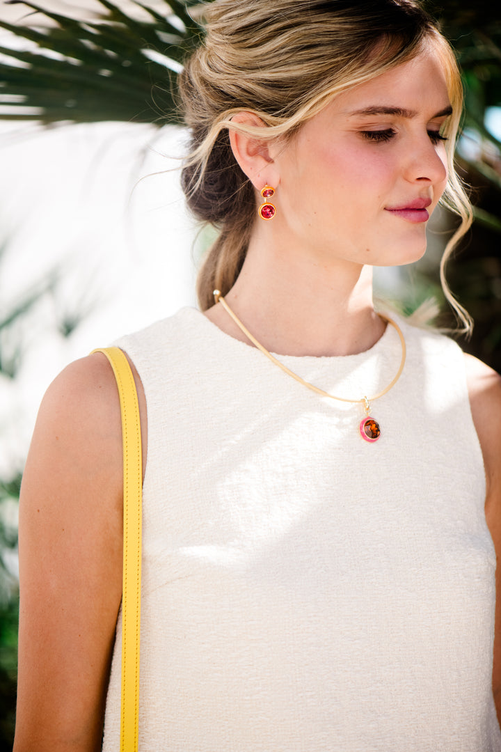 Maison Wrap Earring - Orange / Pink