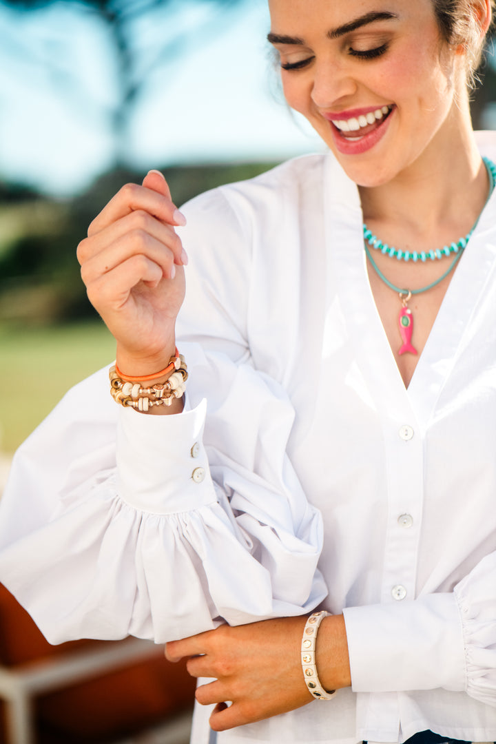 Leather Fish Necklace - Pink Fish