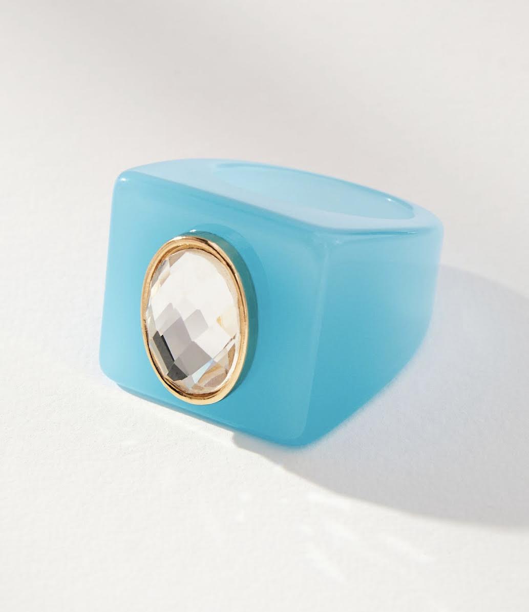 Glitzy Gal Ring - Aqua Confetti